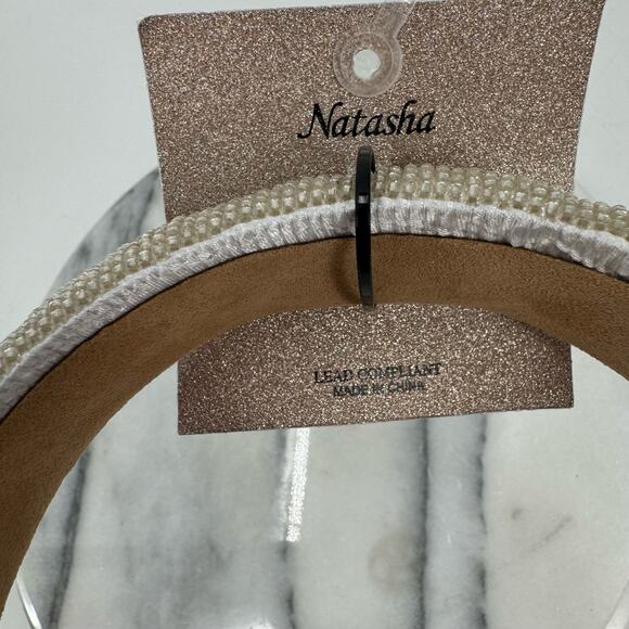 NWT Natasha Champagne beaded headband - Picture 4 of 4